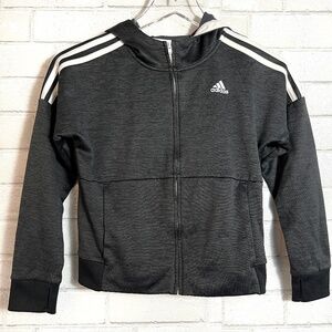 Adidas Boys Youth Track Jacket Black White